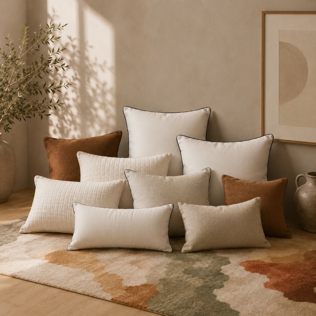 Collection of luxurious pillows